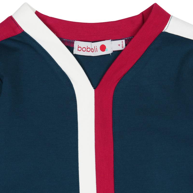 Sukienka z długim rękawem dzianinowa Boboli kolor granatowy