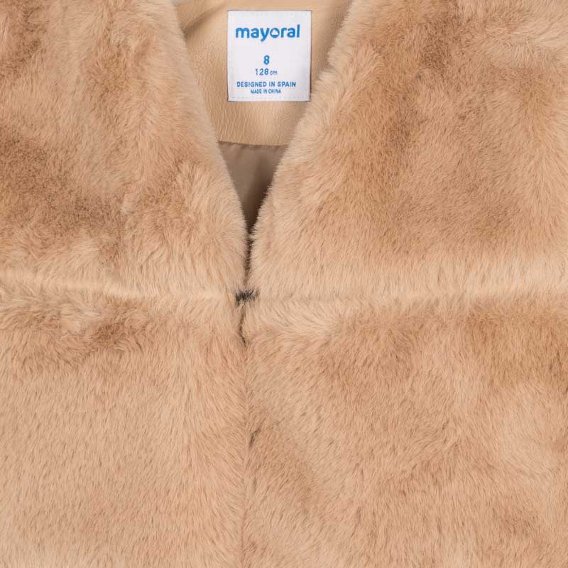 Kamizelka futrzana dla dziewczynki kolor Beżowy Mayoral