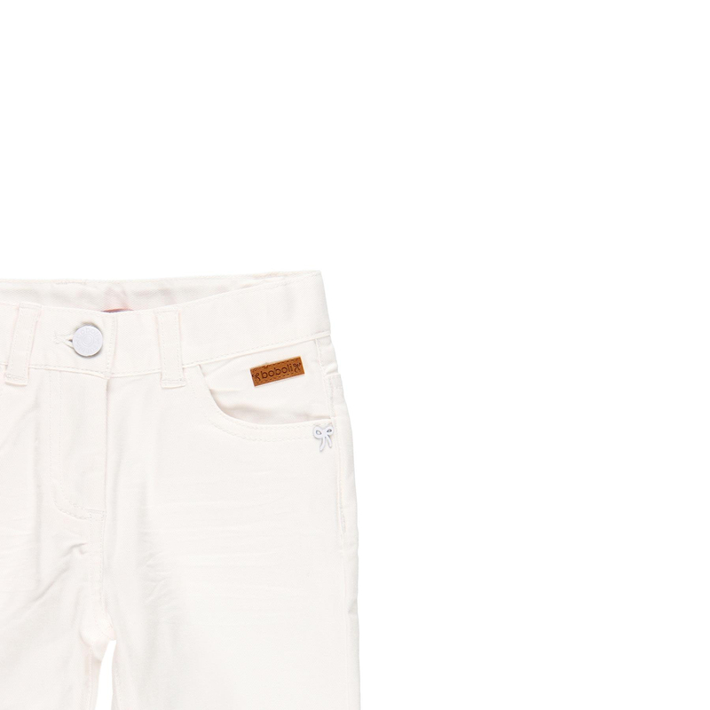 Spodnie ze streczem dla dziewczynki kolor biały Boboli