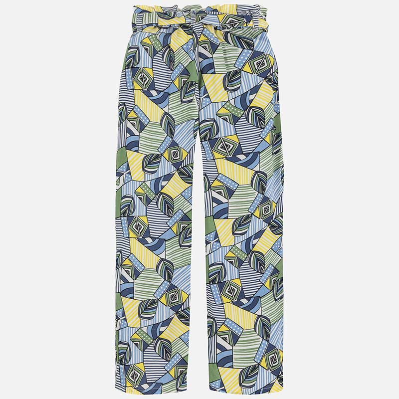 Spodnie dla dziewczynki z wiskozy we wzory Mayoral