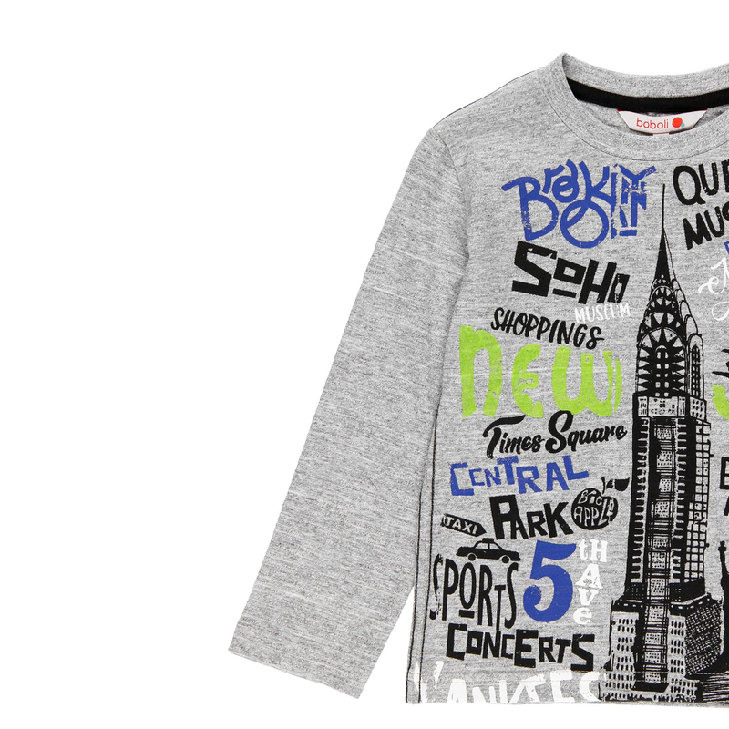 Bluzka z długim rękawem dla chłopca kolor szary Boboli