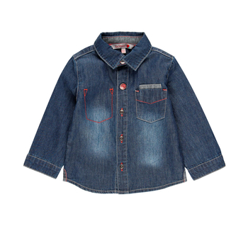 Koszula denim z długim rękawem dla chłopca Boboli