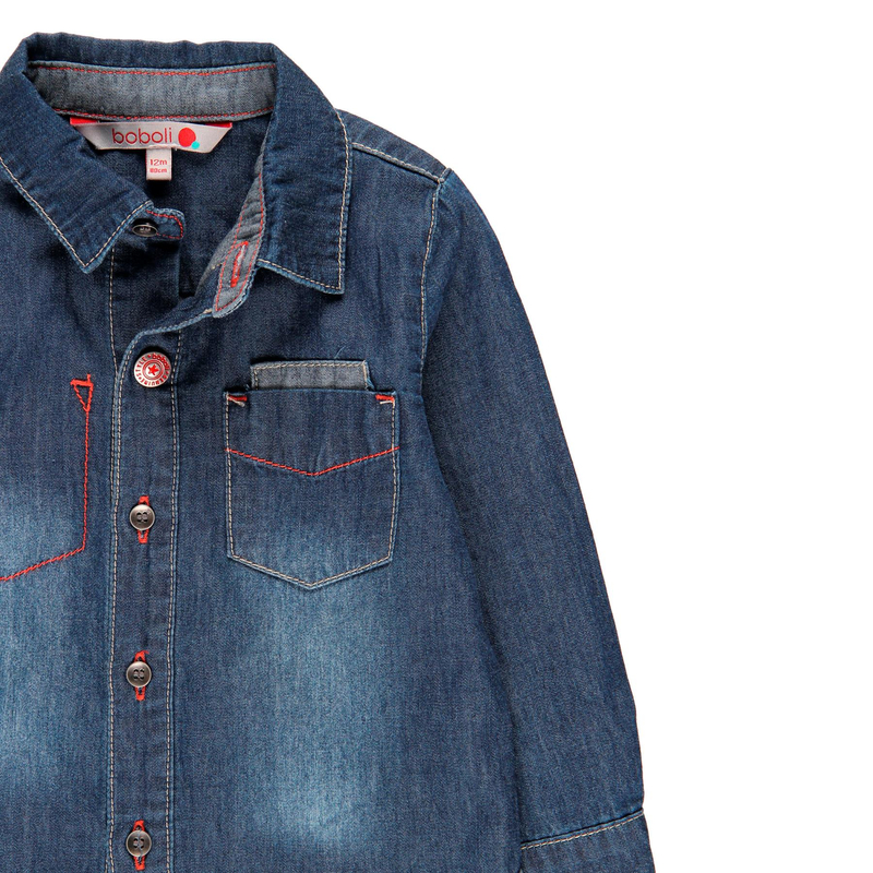 Koszula denim z długim rękawem dla chłopca Boboli