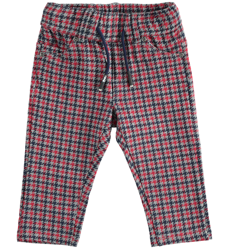 Spodnie z dzianiny w kratkę dla chłopca iDO