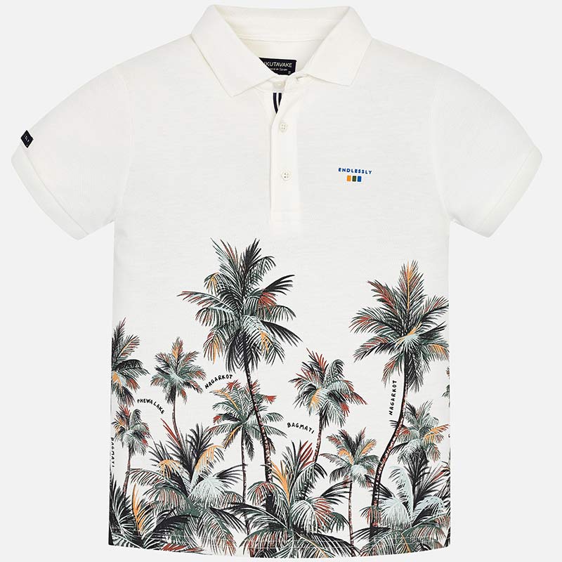 Bluzka polo z krótkim rękawem z nadrukiem palm Mayoral