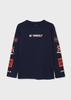 Koszulka z długim rękawem granatowa "be yourself" Mayoral