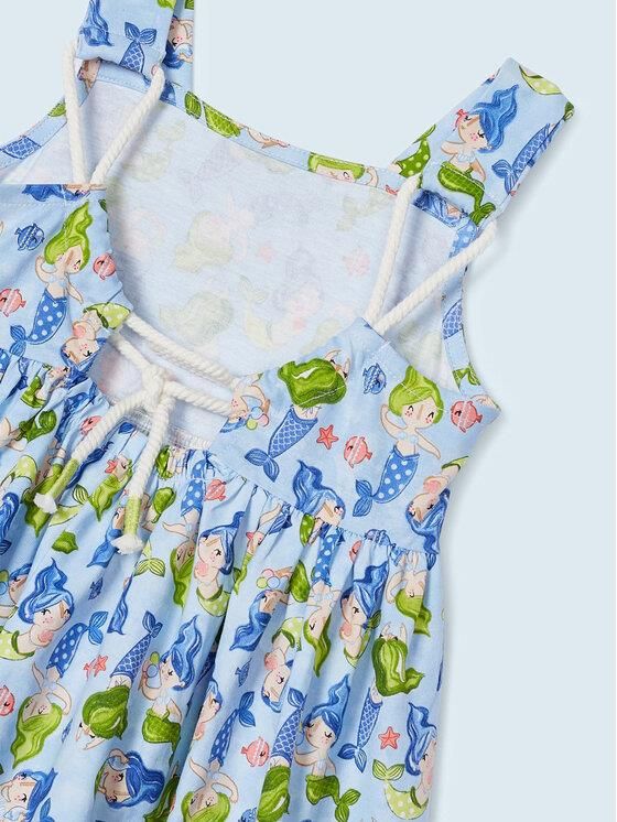 Sukienka letnia w syrenki w kolorze błękitnym Mayoral