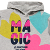 Bluza crop z kapturem dla dziewczynki kolor jasny szary melanż