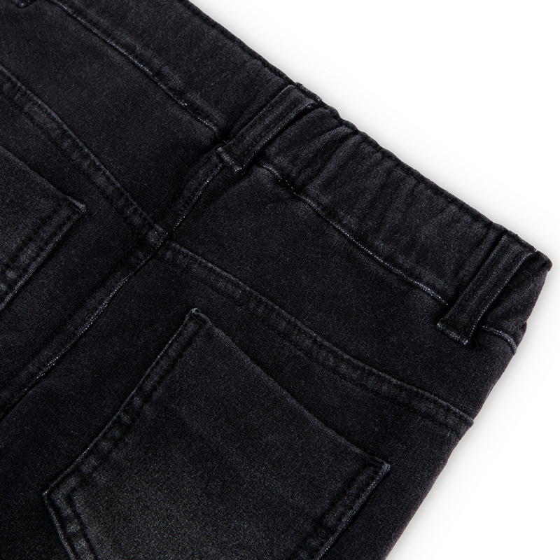 Spodnie jegginsy dzianinowe denim dla dziewczynki kolor czarny Boboli