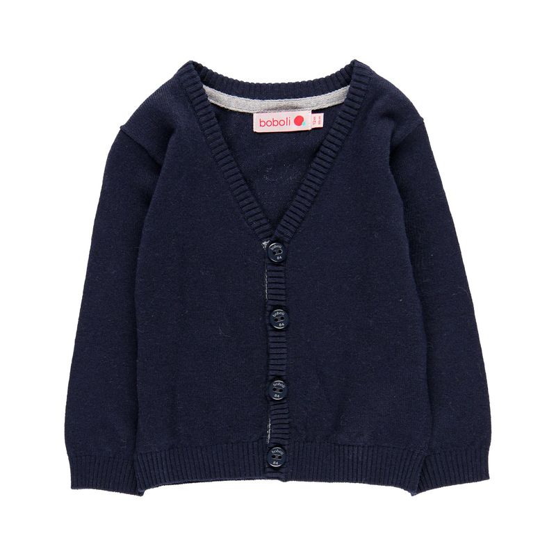 Sweter kardigan rozpinany dla chłopca kolor granatowy Boboli