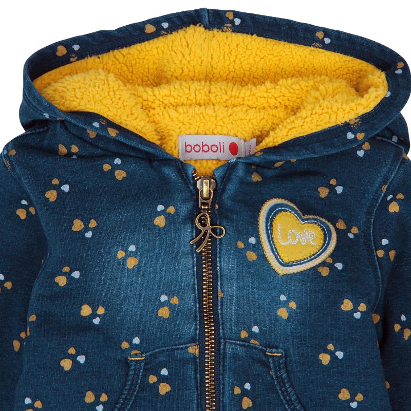 Bluza ocieplana rozpinana z kapturem dla dziewczynki Boboli