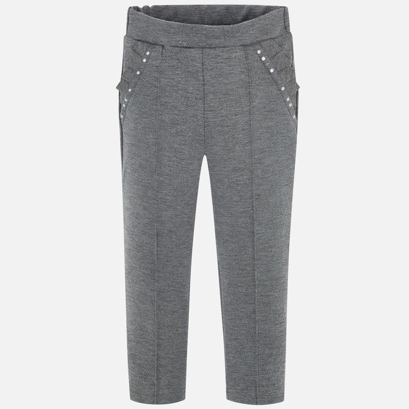 Spodnie dzianinowe eleganckie szare dla dziewczynki Mayoral