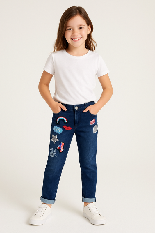 Spodnie dżinsowe  Boboli dla dziewczynki kolor granatowy