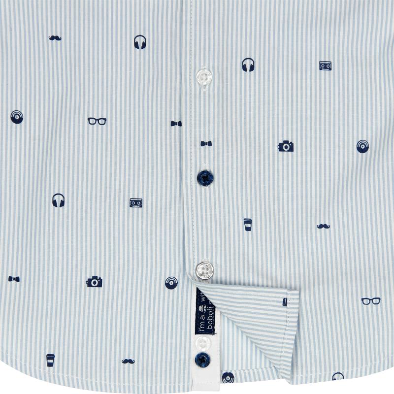 Koszula z długim rękawem dla chłopca z nadrukiem Boboli