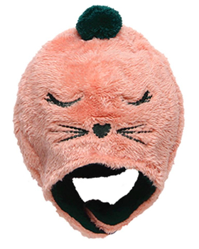 Czapka pluszowa dla dziewczynki kolor różowy