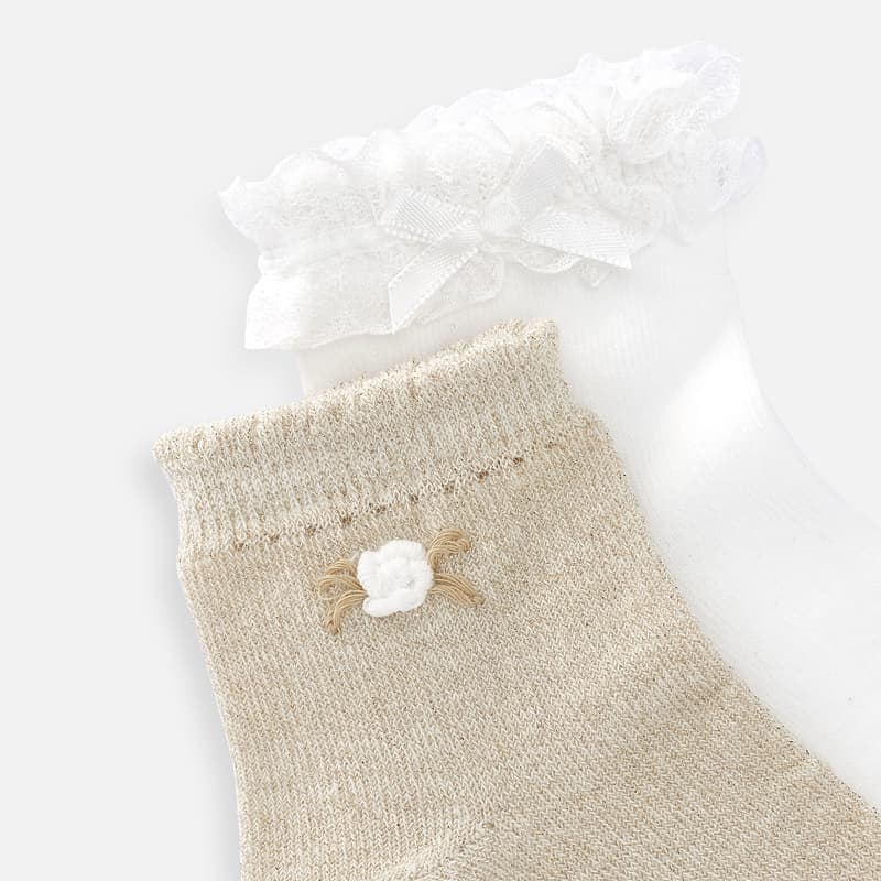 2 pary skarpetek kolor złoty Mayoral