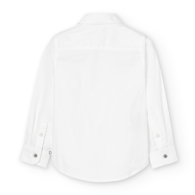 Klasyczna biała koszula z kołnierzykiem w prążek Boboli dla chłopca