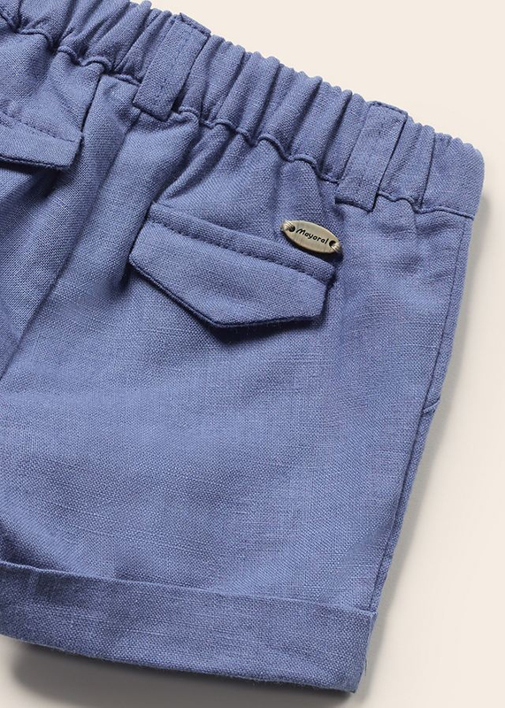 Komplet 2-częściowy koszula z kamizelką krótkie spodnie len kolor niebieski Imperial Mayoral dla chłopca