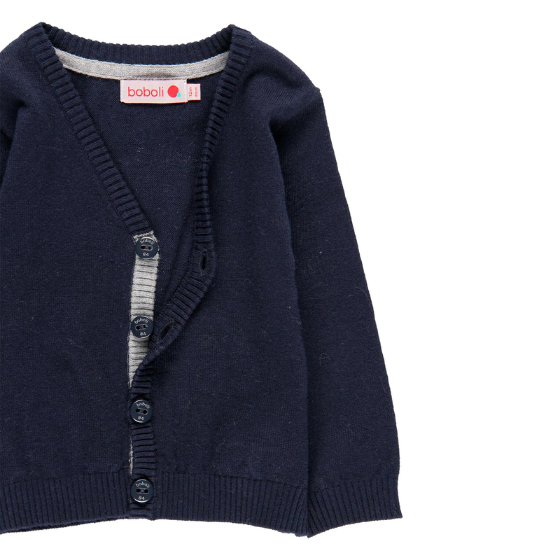 Sweter kardigan rozpinany dla chłopca kolor granatowy Boboli