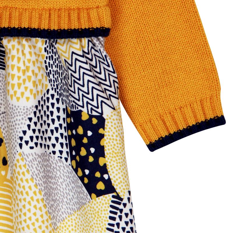 Sukienka swetrowa dla dziewczynki kolor żółty Boboli