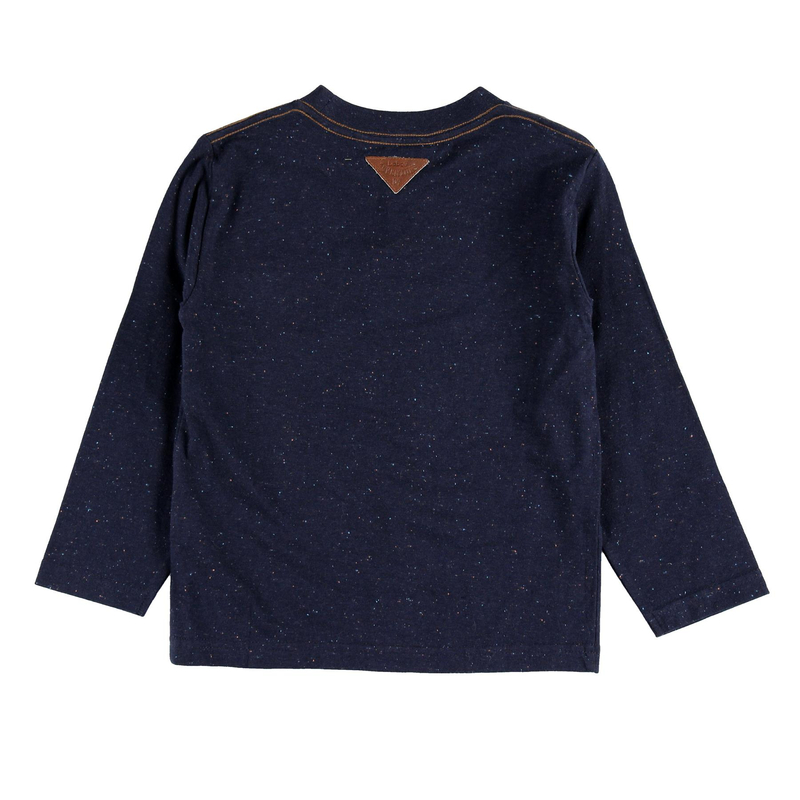 Bluzka z długim rękawem dla chłopca kolor granatowy nakrapiany Boboli