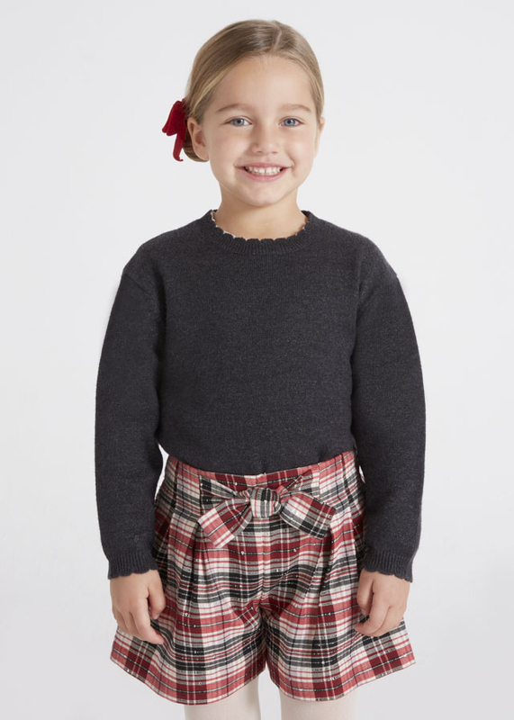 Sweter ciemny szary dla dziewczynki Mayoral
