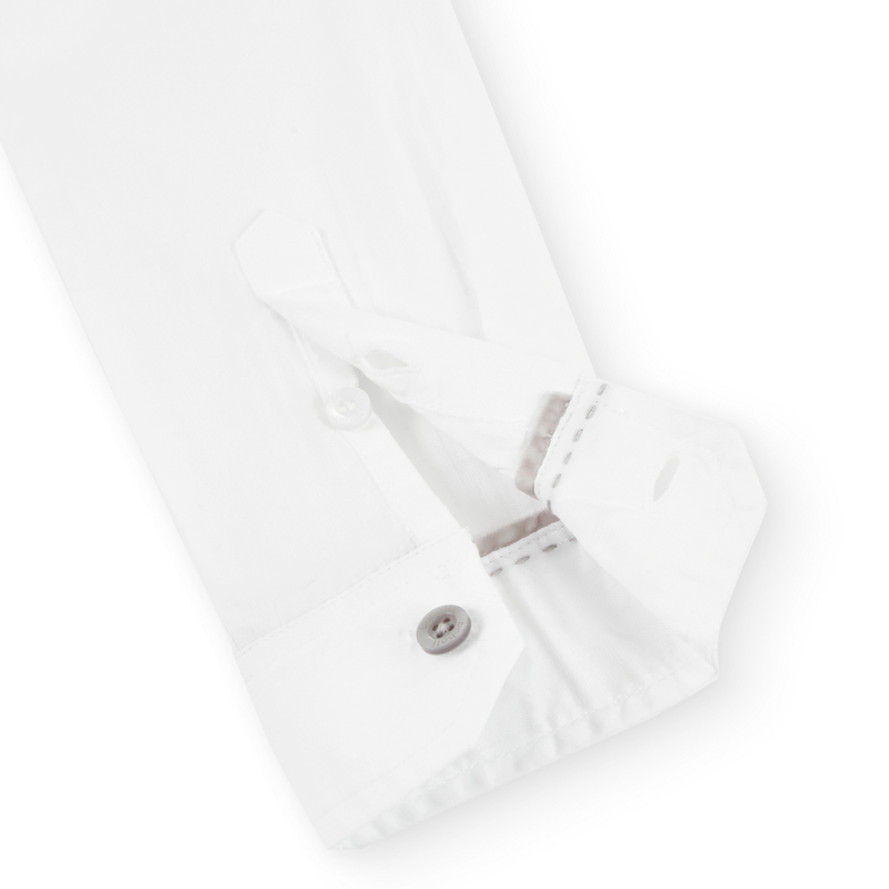 Klasyczna biała koszula z kołnierzykiem w prążek Boboli dla chłopca