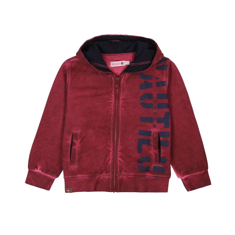 Bluza rozpinana bordowa dla chłopca Boboli