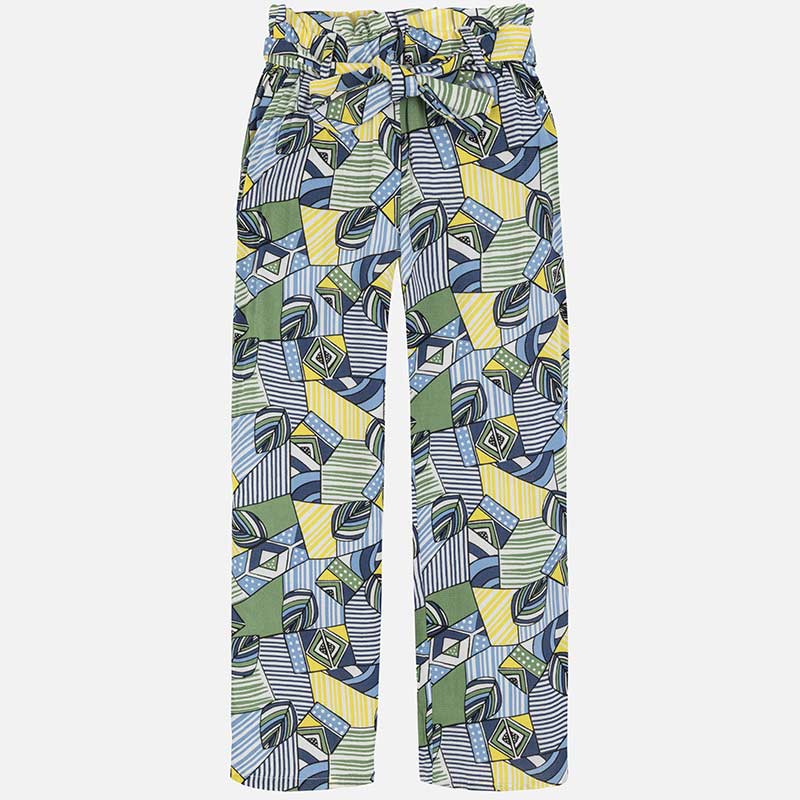 Spodnie dla dziewczynki z wiskozy we wzory Mayoral