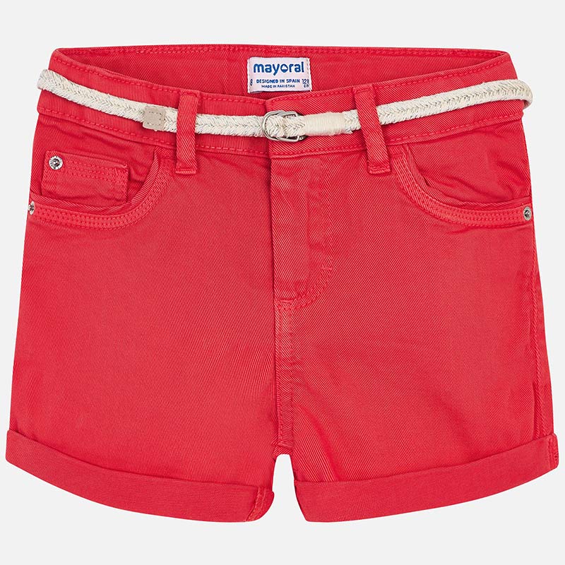 Szorty z paskiem serża basic kolor pomarańczowy Mayoral dla dziewczynki