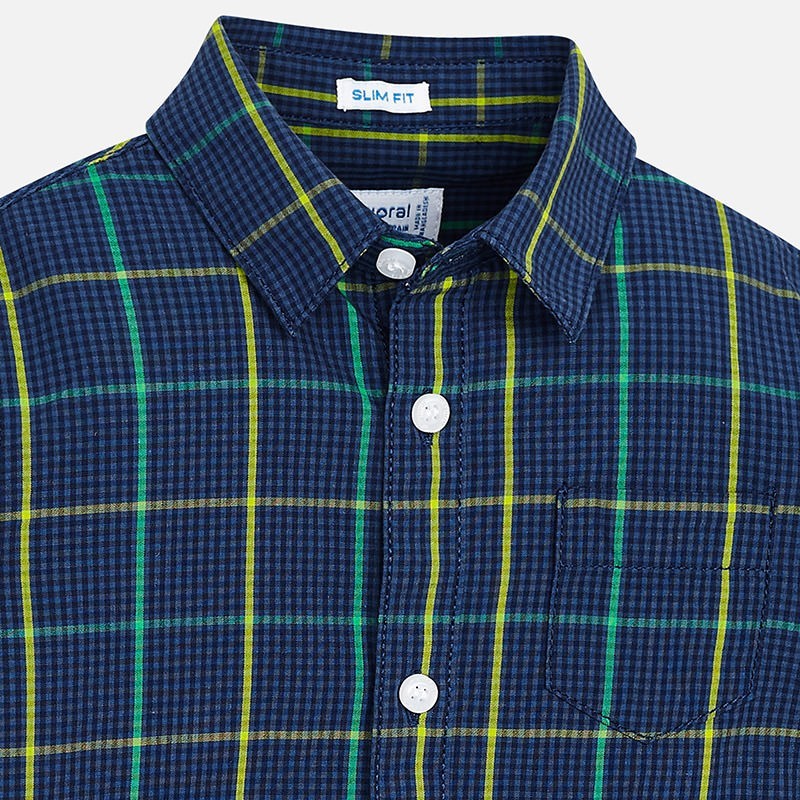 Koszula dla chłopca w kratę kolor granatowy Mayoral