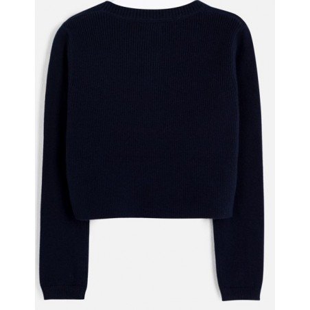 Sweter rozpinany dzianina kolor granatowy Mayoral dla dziewczynki