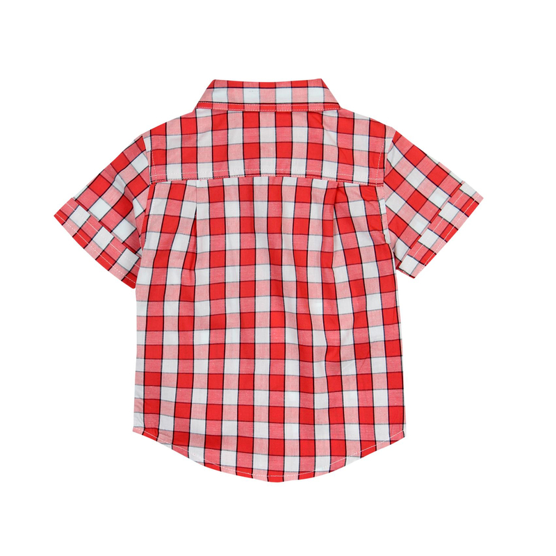 Koszula z krótkim rękawem w kratę dla chłopca Boboli