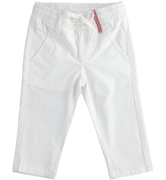 Spodnie joggers z tkaniny dla chłopca kolor biały iDO