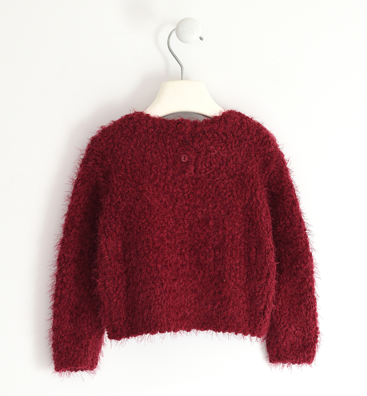 Sweter dla dziewczynki z sercem Bordo