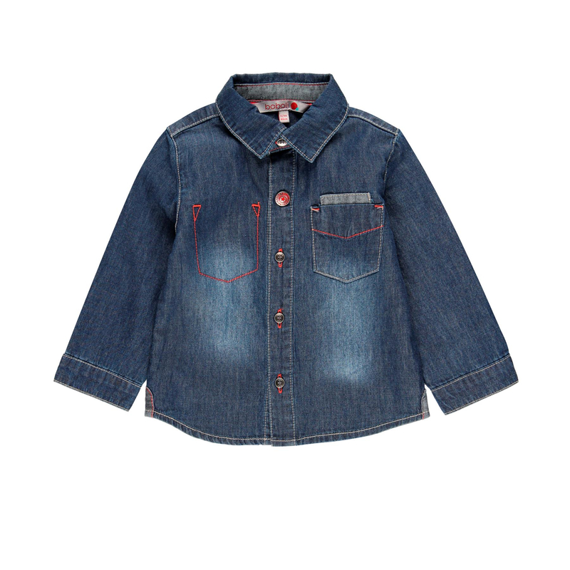 Koszula denim z długim rękawem dla chłopca Boboli