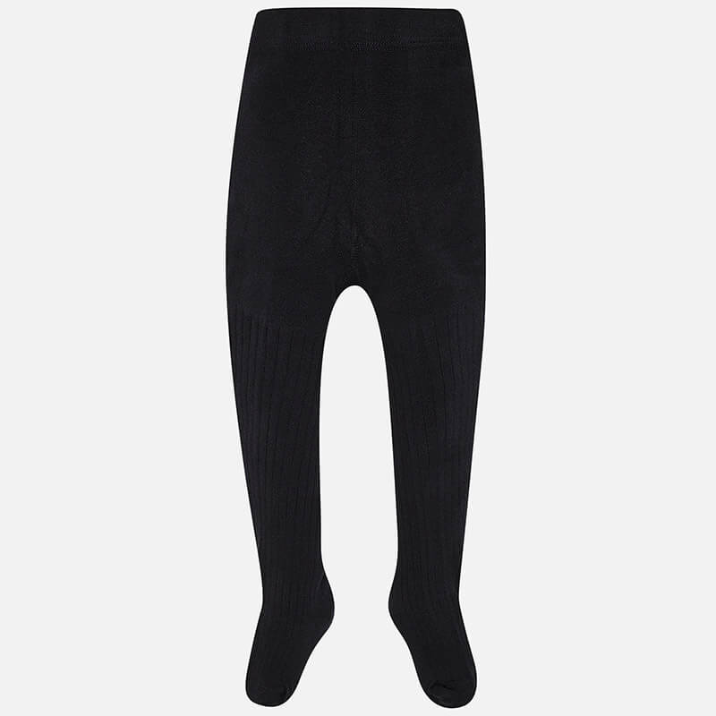 Rajstopy bawełniane prążek dla dziewczynki kolor czarny Mayoral 