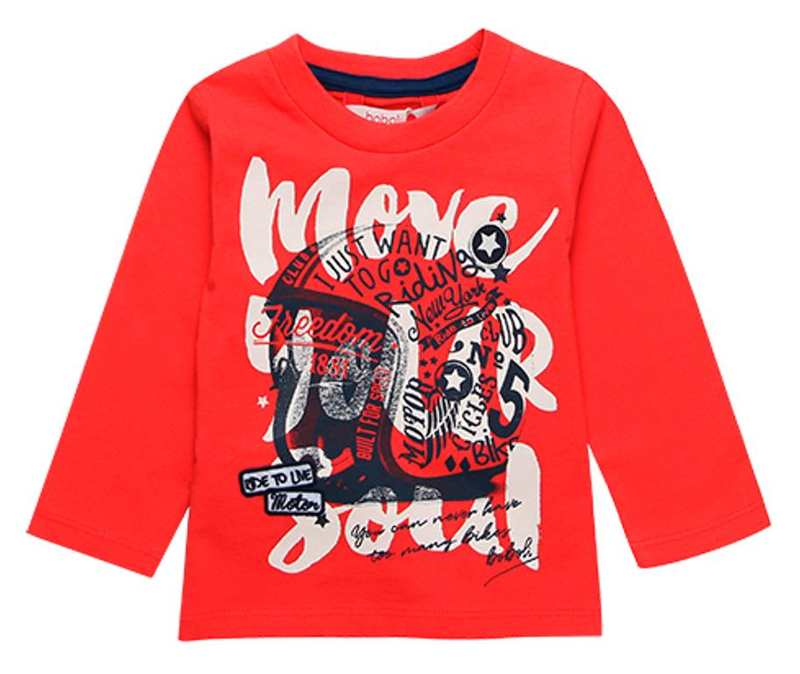 Bluzka z długim rękawem dla chłopca Boboli kolor czerwony