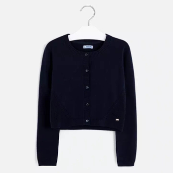 Sweter rozpinany dzianina kolor granatowy Mayoral dla dziewczynki