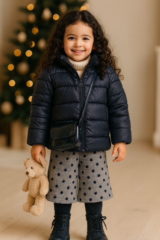 Spodnie kuloty z dzianiny kolor kremowo-niebieski