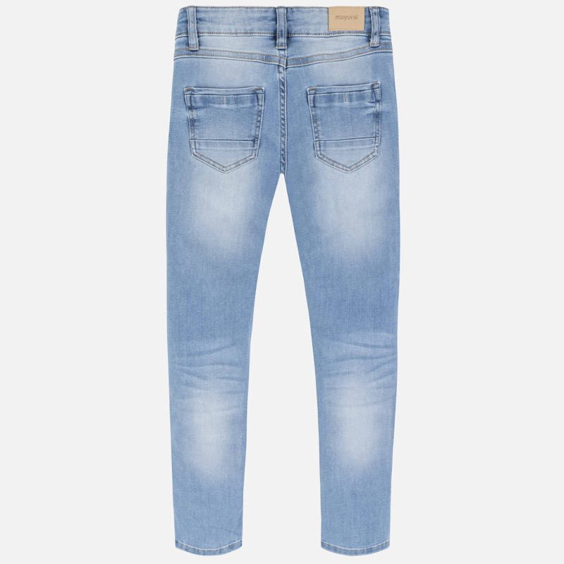 Spodnie długie jeansowe basic slim fit kolor niebieski Mayoral dla dziewczynki