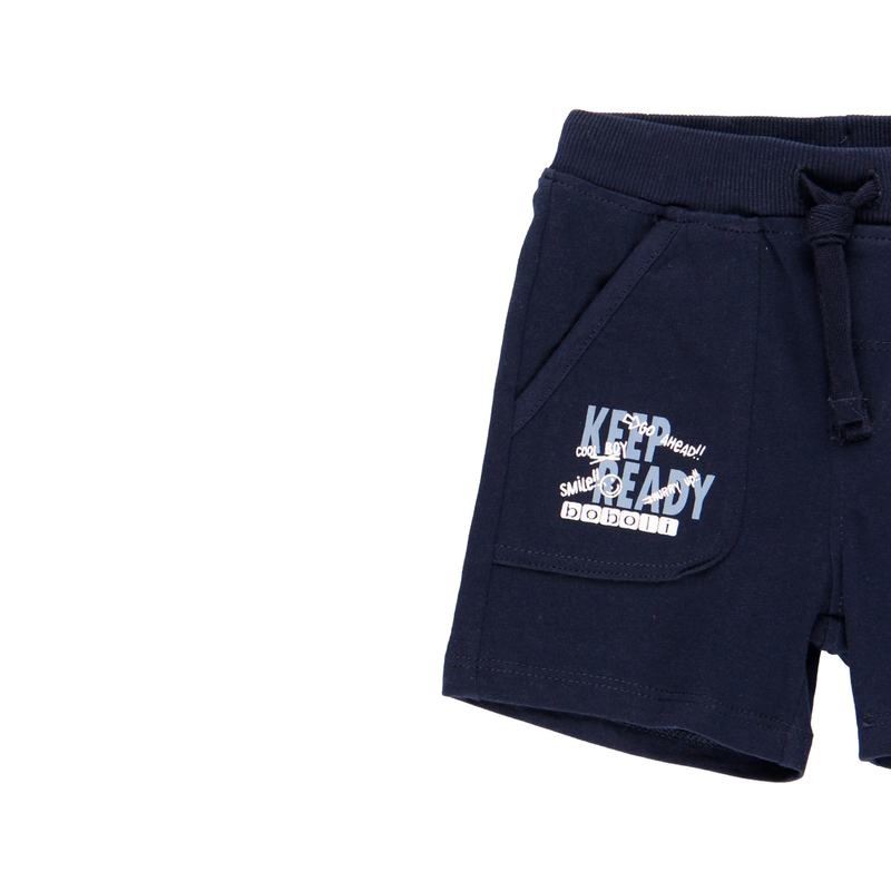 Szorty bawełniane z kieszeniami kolor granatowy Boboli dla chłopca