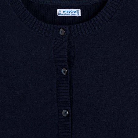 Sweter rozpinany dzianina kolor granatowy Mayoral dla dziewczynki