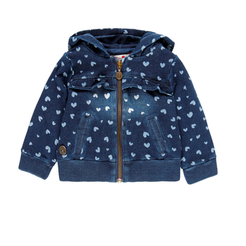 Bluza rozpinana z kapturem dla dziewczynki kolor denim Boboli