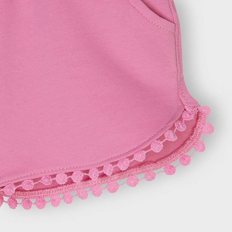 Krótkie spodenki szorty z dresówki basic kolor różowy Mayoral dla dziewczynki