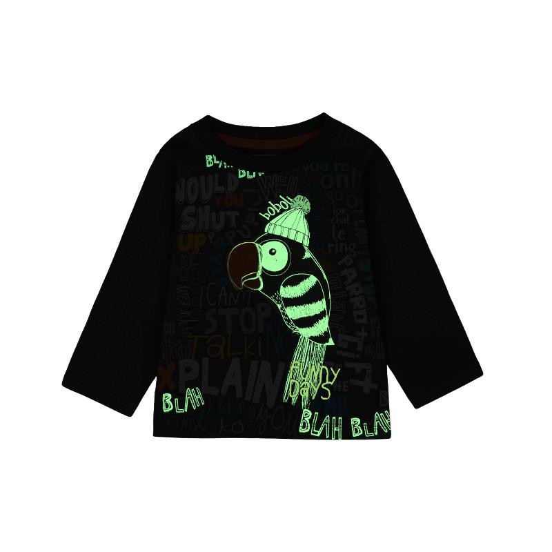 Bluzka z długim rękawem dla chłopca kolor brązowy Boboli - świeci w ciemności