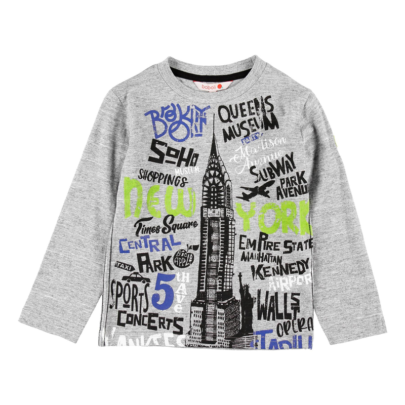 Bluzka z długim rękawem dla chłopca kolor szary Boboli