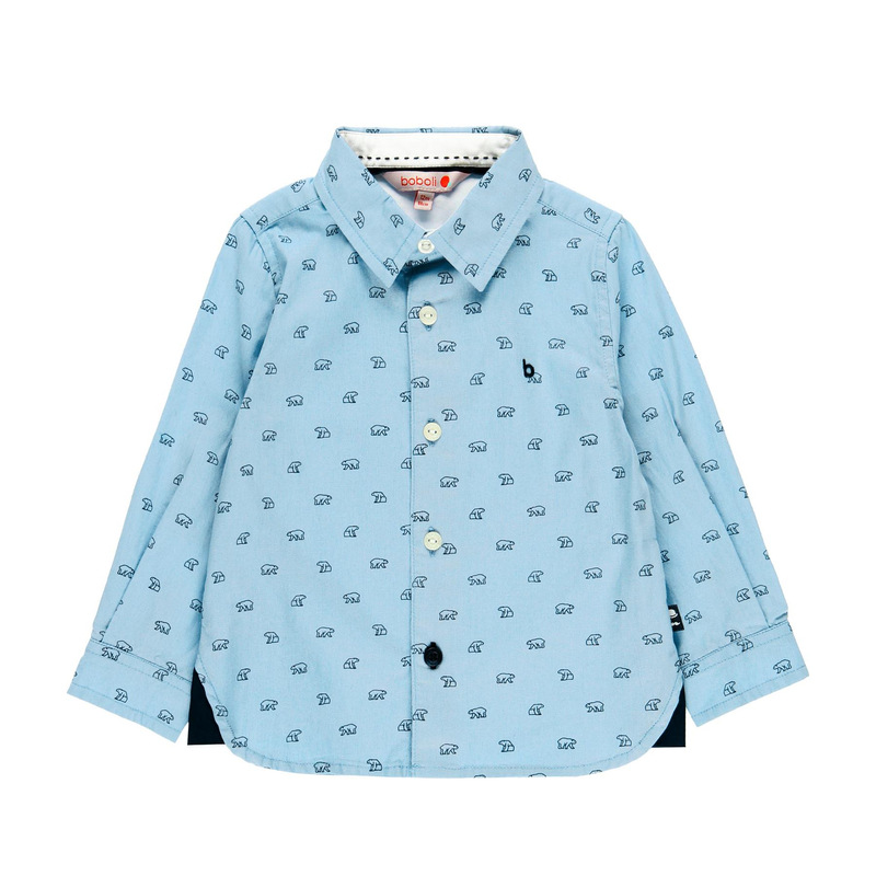 Oxford Koszula z długim rękawem dla chłopca z nadrukiem w niedźwiadki Boboli