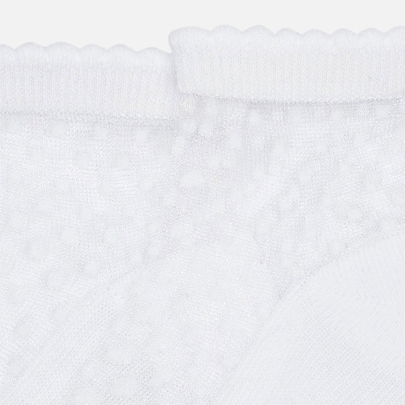 Skarpetki wizytowe transparentne kropki kolor kremowy Mayoral dla dziewczynki