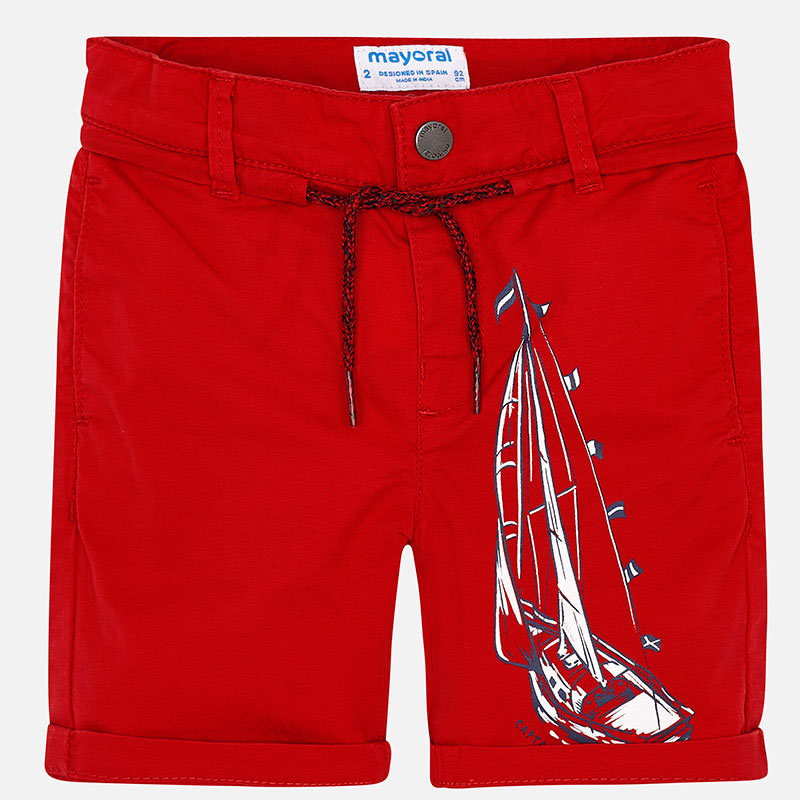 Bermudy z nadrukiem żaglówki Mayoral kolor czerwony